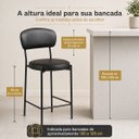 Ver mais imagens de Banqueta Alta Antonella Preta com Encosto Estofado e Estrutura em Aço