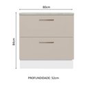 Ver imagem 3 de Balcão 80 Cm 2 Gavetas Branco/crema Agata Madesa