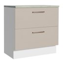 Ver imagem 1 de Balcão 80 Cm 2 Gavetas Branco/crema Agata Madesa