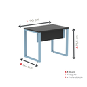 Ver imagem 4 de Escrivaninha M90/60P25TUB 90cm Industrial Preto