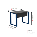 Ver imagem 4 de Escrivaninha M90/60P25TUB 90cm Industrial Preto