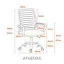 Ver imagem 3 de Cadeira Executiva de Escritório Giratória Athenas com Encosto em Tela Respirável e Regulagem de