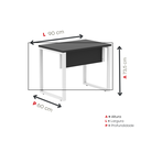Ver imagem 4 de Escrivaninha M90/60P25TUB 90cm Industrial Preto e Cinza
