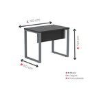 Ver imagem 4 de Escrivaninha M90/60P25TUB 90cm Industrial Preto