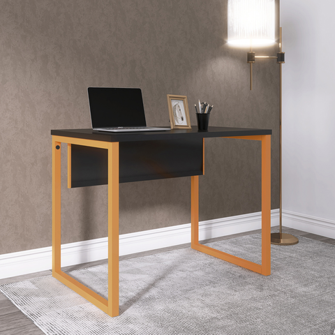 Escrivaninha M90/60P 25TUB 90cm Industrial Preto e Laranja
