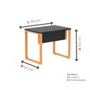 Ver imagem 4 de Escrivaninha M90/60P 25TUB 90cm Industrial Preto e Laranja