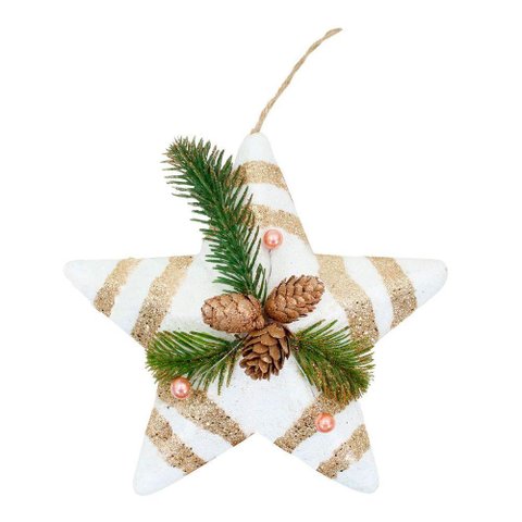Enfeite Árvore Natal Pendente Natalino Estrela de Natal 28cm