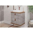 Ver imagem 1 de Bancada de Banheiro Balcão Milano 1 Porta e 1 Gaveta C- Cuba 60cm Cimento-freijo - Mgm