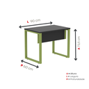 Ver imagem 4 de Escrivaninha M90/60P 25TUB 90cm Industrial Verde e Preto