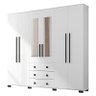 Cômoda 8000 e Guarda Roupa Casal B23063 Branco com Espelho - Araplac - 4