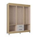 Ver imagem 4 de Guarda Roupa Casal 6 Portas e 2 Gavetas Off White/Carvalho Atenas Poquema Móveis