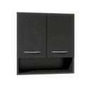 Ver imagem 1 de Módulo 2 Portas Armário Aéreo Suspenso Cozinha Lavanderia ClickForte Armário Multiuso 2 Portas Preto