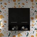 Ver imagem 6 de Módulo 2 Portas Armário Aéreo Suspenso Cozinha Lavanderia ClickForte Armário Multiuso 2 Portas Preto