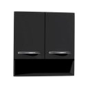 Ver imagem 5 de Módulo 2 Portas Armário Aéreo Suspenso Cozinha Lavanderia ClickForte Armário Multiuso 2 Portas Preto