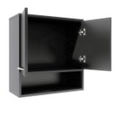 Ver imagem 2 de Módulo 2 Portas Armário Aéreo Suspenso Cozinha Lavanderia ClickForte Armário Multiuso 2 Portas Preto