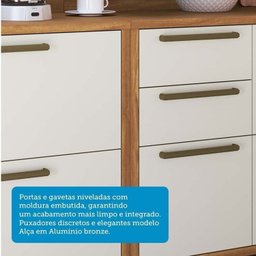 Cozinha Completa 5 Peças com 8 Portas Vidro e Tampos 280cm 100% Mdf Vicenza Espresso Móveis - 8