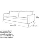 Ver imagem 7 de Sofá Zeki 3 Lugares 220 cm Linho Boucle Cinza