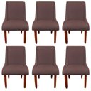 Ver imagem 1 de Kit 06 Cadeiras Para Sala de Jantar Lizz Pés Palito Veludo Rosê D'Classe Decor