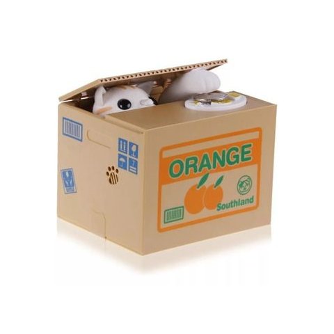 Cofre Gatinho que Puxa e Rouba Moeda da Caixa Pega Dinheiro