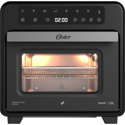 Forno Elétrico e Air Fryer Oster Digital Pro 13L 1800W Painel Touch Preto 110V