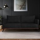 Ver imagem 1 de Sofá Zeki 2 Lugares 180 cm Linho Boucle Preto