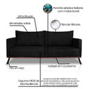 Ver mais imagens de Sofá Zeki 2 Lugares 180 cm Linho Boucle Preto