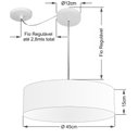 Ver imagem 2 de Lustre Pendente Cilíndrico Com Desvio de Centro Vivare Md-4222 Cúpula em Tecido 45x15cm - Bivolt - C