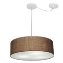 Ver imagem 1 de Lustre Pendente Cilíndrico Com Desvio de Centro Vivare Md-4222 Cúpula em Tecido 45x15cm - Bivolt - C