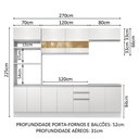 Ver imagem 4 de Armário de Cozinha Completa 270cm Branco Atenas Madesa 03