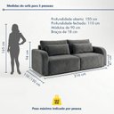 Ver imagem 3 de Sofá Cama 3 Lugares Retrátil e Reclinável 216cm Montreal