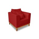 Ver imagem 5 de Kit Sofá 3 Lugares e 2 Poltronas Beny Viena Com Almofadas Decorativa Suede Vermelho - Madeira Prima 