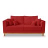 Kit Sofá 3 Lugares e 2 Poltronas Beny Viena Com Almofadas Decorativa Suede Vermelho - Madeira Prima  - 4
