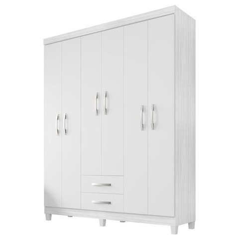 Guarda Roupa Casal 6p 2g Moden 150 Cm 3562 Branco Flex Incp