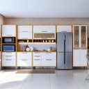 Ver imagem 2 de Armário de Cozinha Modulada com Balcão e Tampo 14 Portas 6 Gavetas Ágata 100% Mdf Vidro Reflecta Amê