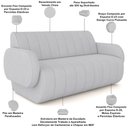Ver imagem 4 de Sofá 2 Lugares Sala Living Orgânico 168cm Fávara K01 Veludo Cinza - Lyam Decor