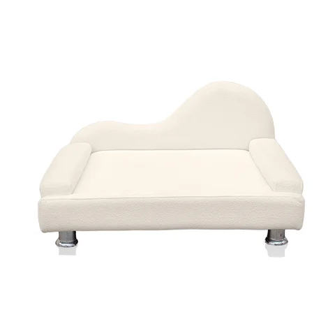 Mini Sofá Cama Divã Pet Cães e Gatos Orgânico Confortável e Reforçado Bouclé