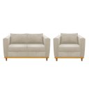 Ver imagem 1 de Kit Sofá 2 Lugares e Poltrona Europa Suede ADJ Decor - Bege