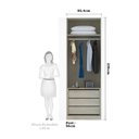 Ver imagem 3 de Guarda Roupa 2 Portas 3 Gavetas 80cm Prime Plus Luciane