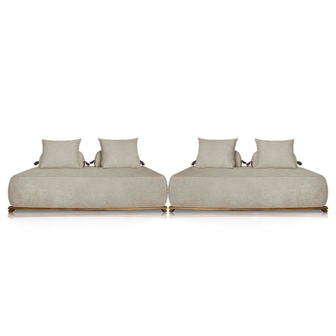 Kit 2 Sofás 2 Lugares Decoração Lazer Sala Ibiza 160cm Bouclé - Adj Decor