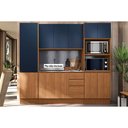 Ver imagem 1 de Cozinha Modulada Completa Ciela 4 Peças 1 Aéreo + Balcão + 2 Paneleiros C4p81 Canela Azul