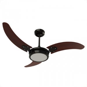 Ventilador de Teto Infinity Soft Led 6000k Preto 3 Pás Tabaco 220v 2002 Soft 2002