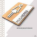 Ver imagem 7 de Placa de Banheiro Placas para Banheiro Feminino Masculino:branco - Mulheres 15x20
