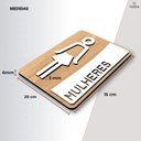 Ver imagem 2 de Placa de Banheiro Placas para Banheiro Feminino Masculino:branco - Mulheres 15x20