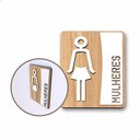 Ver imagem 4 de Placa de Banheiro Placas para Banheiro Feminino Masculino:branco - Mulheres 15x20