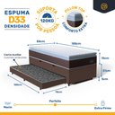 Ver imagem 4 de Cama Box Baú com Colchão de Espuma D33 Pillow Top Comfort Luxo + Auxiliar Unique Solteiro 88 Cm