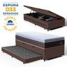 Cama Box Baú com Colchão de Espuma D33 Pillow Top Comfort Luxo + Auxiliar Unique Solteiro 88 Cm - 2