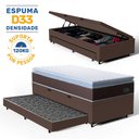 Ver imagem 2 de Cama Box Baú com Colchão de Espuma D33 Pillow Top Comfort Luxo + Auxiliar Unique Solteiro 88 Cm