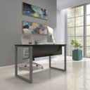 Ver imagem 1 de Mesa Madeira M150/60P25TUB 150cm Industrial Preto e Grafito