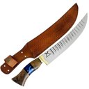 Ver imagem 1 de Faca Turca 10' Artesanal 3mm Matrizada Churrasco Aço Inox Cabo Madeira Resina