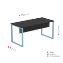 Ver imagem 4 de Escrivaninha M150/70P25TUB 90cm Industrial Preto e Azul